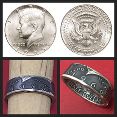 JFK Half Dollar 1965-1970 Silver Coin Ring  - Sizes 9.0 - 14.5 , Half Dollar - Coin Jewelry Co, Coin Jewelry Co - Coin Rings - Quarters - Half Dollars - Silver Dollars 
 - 1
