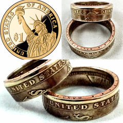 One Dollar Presidential Gold Color Coin - Sizes 5.5 - 11.5 , One Dollar - Coin Jewelry Co, Coin Jewelry Co - Coin Rings - Quarters - Half Dollars - Silver Dollars 
 - 1