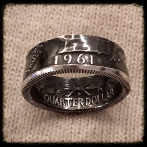 1932-1964 Silver Quarter - Birth Year Coin Ring Hand Made - Sizes 4.75 - 7.5