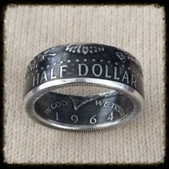 United States Of America Half Dollar - 1964 JFK - Tails Side Out - Sizes 8.5 - 14.5 , Half Dollar - Coin Jewelry Co, Coin Jewelry Co - Coin Rings - Quarters - Half Dollars - Silver Dollars 
 - 1