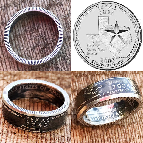 State Coin Rings State Coin Rings Made From Silver State Quarters - Sizes 4.25 - 12 - A ...